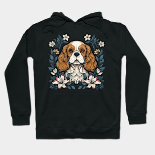 King Charles Spaniel with lilies illustration Hoodie